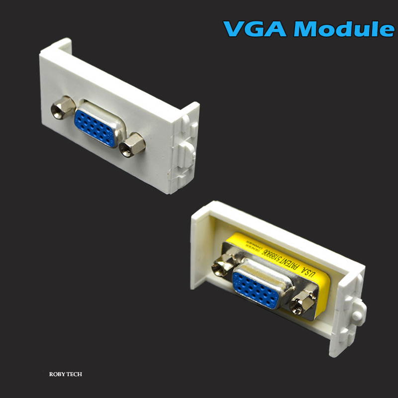 Wall Plate with RJ45 + RJ11 + VGA  Modules,Phone Cat 3Keystone Connectors Jack / Plug  Wall Mount Faceplate Cover