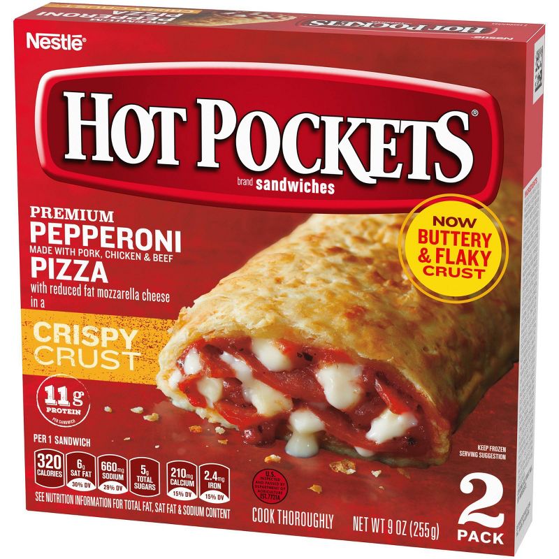 Hot Pockets Garlic Buttery Crust Frozen Pepperoni Pizza - 9oz/2ct