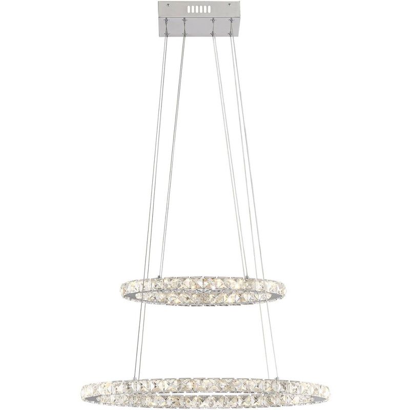 Glenna 23 3/4" Wide Chrome 2-Ring LED Pendant Light