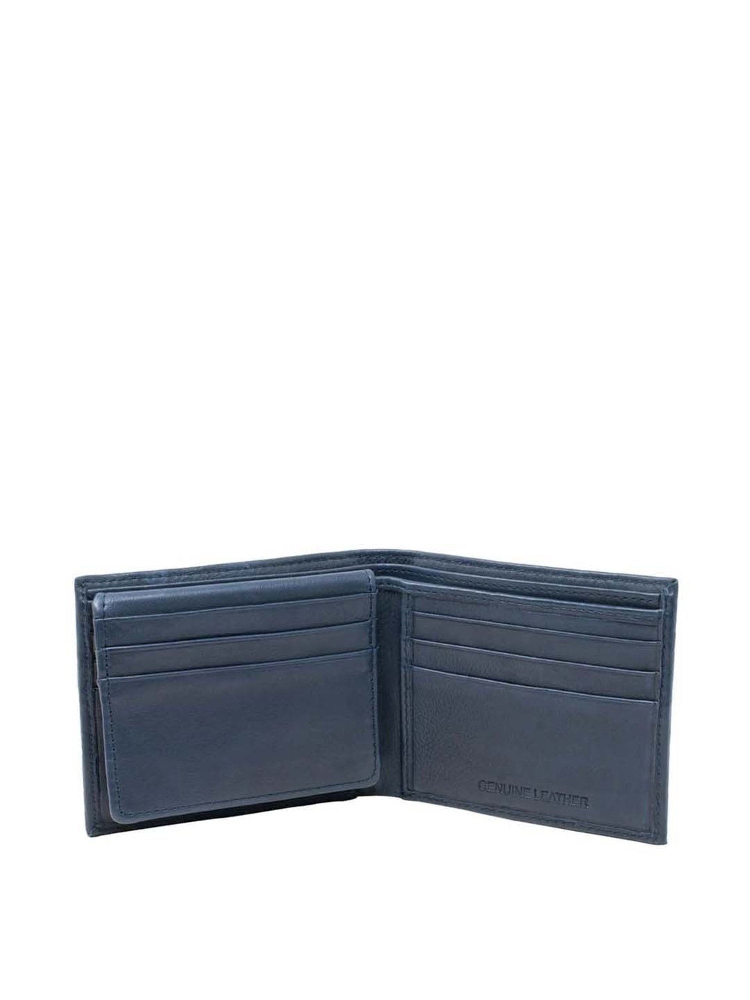 Tohl Navy Casual Leather Bi-Fold Wallet for Men