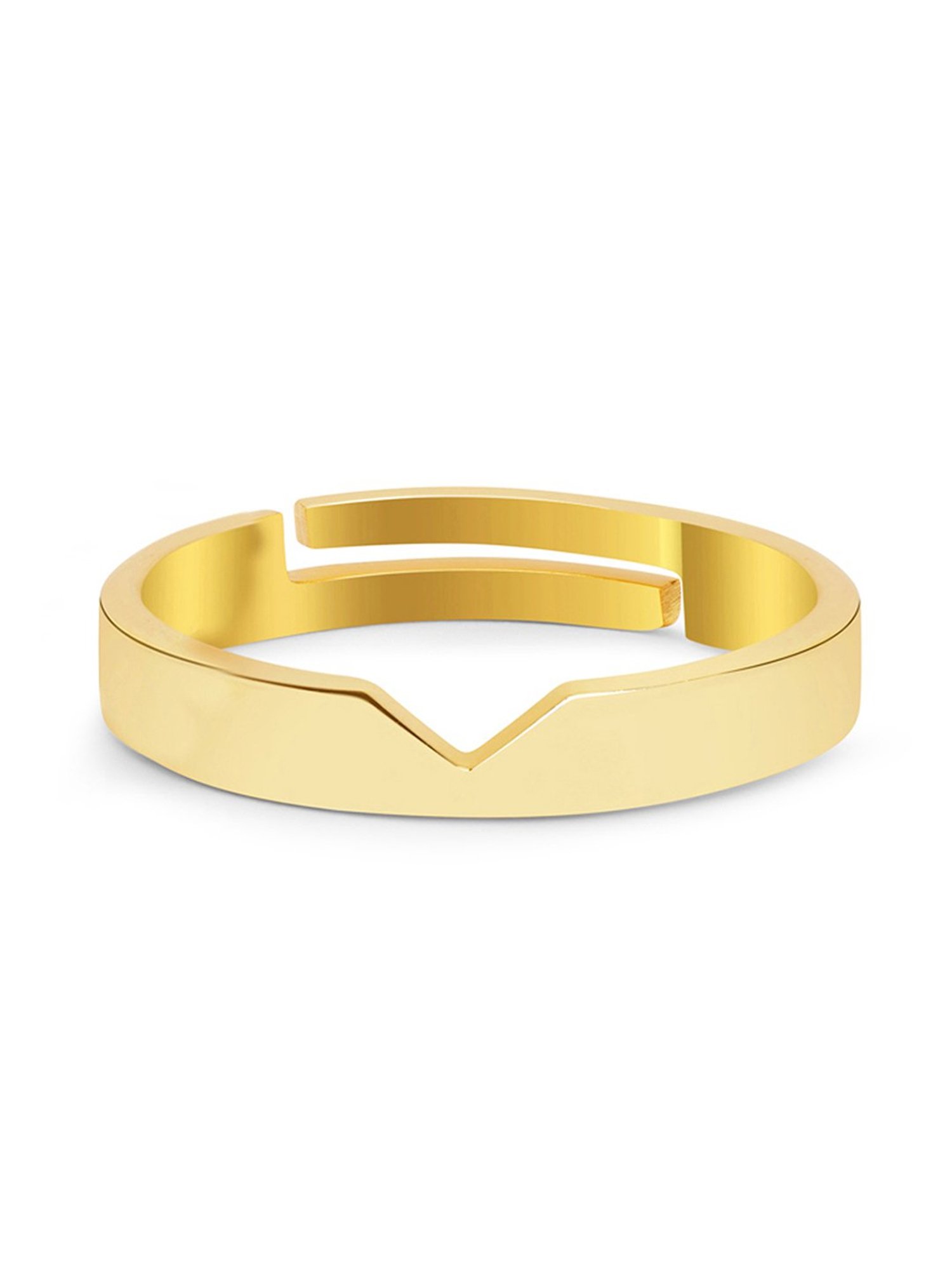 March by FableStreet 18K Gold-Plated Adjustable Men's Ring in 925 Silver