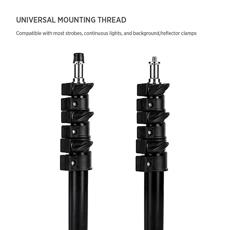 1x 76quot Photography amp Video Light Stand Kit For Lights Reflectors amp ModifiersCollapsibleSpring CushionedCarrying Bag Included