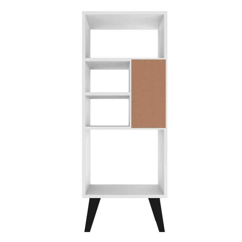 42.32" Mid-High Warren Bookshelf White/Black - Manhattan Comfort