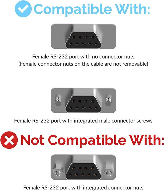 Com Port Ribbon Serial Cable Connector 9 Pin Female to RS232 Serial DB9 Pin Bracket with Cable Motherboard RS232 DB9 Pin