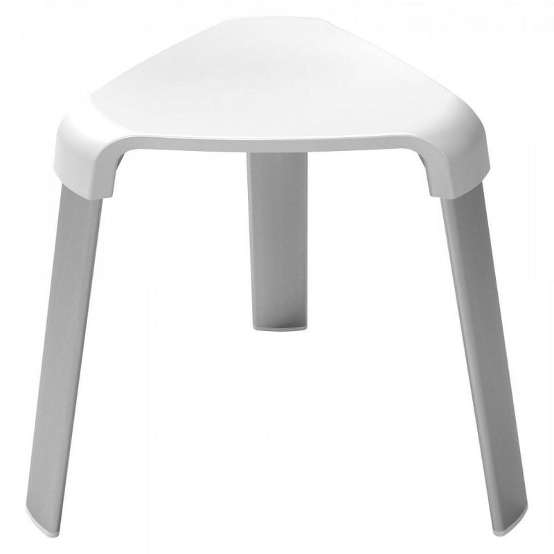 Deluxe Bathroom Stool with Flat Tube Legs White - evekare