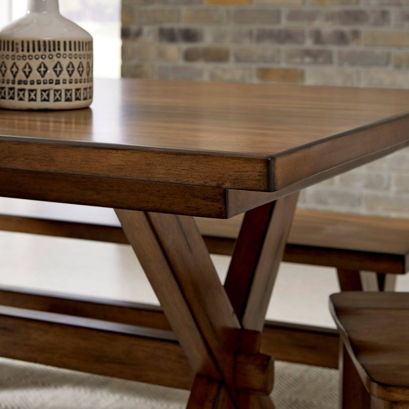 Sedona Rectangular Trestle Dining Table with 2 Benches and 2 Chairs Toffee - Home Styles