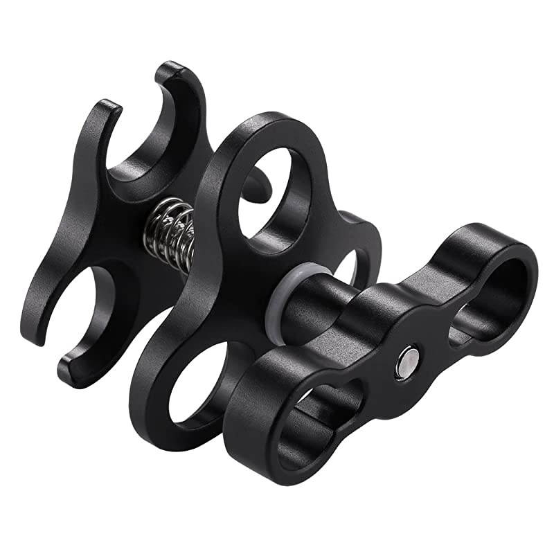 Aluminum Alloy 1&rdquo; Ball Clamp 3 Mount Holes Clip Adapter for Diving Underwater Arm System Diving Tray GoPro LED Light
