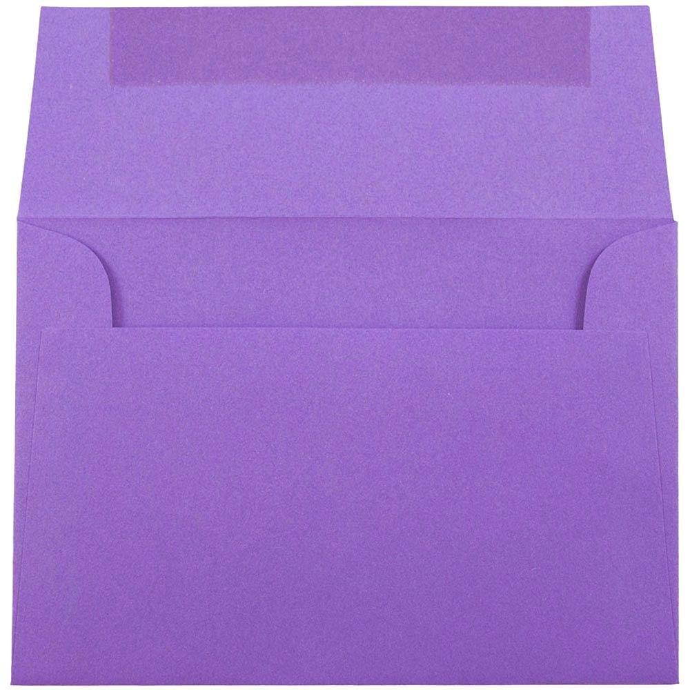 JAM PAPER 4Bar A1 Colored Invitation Envelopes - 3 5/8 x 5 1/8 - Violet Purple Recycled - Bulk 250/Box