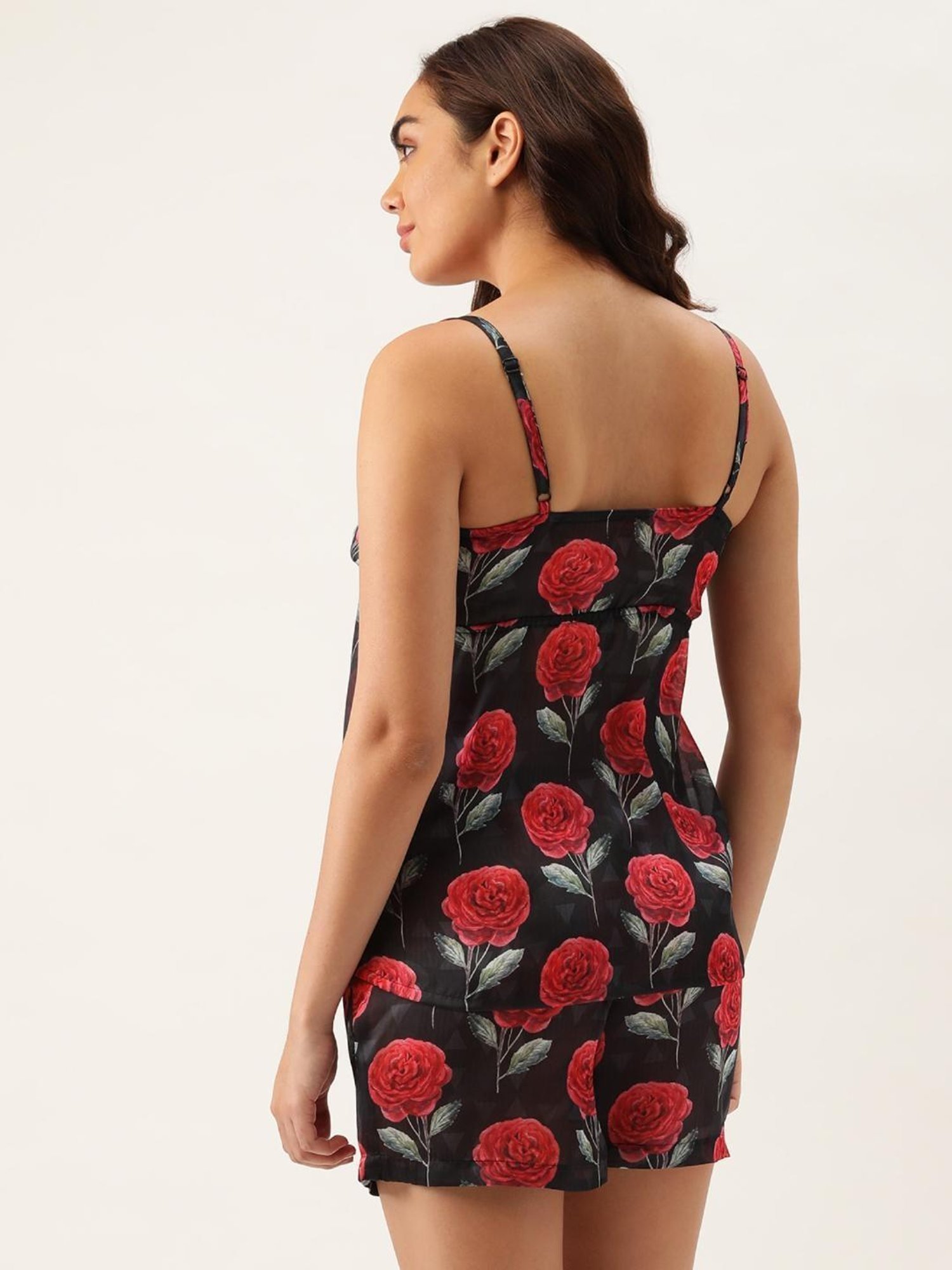 Clt.s Black Floral Print Shorts Set