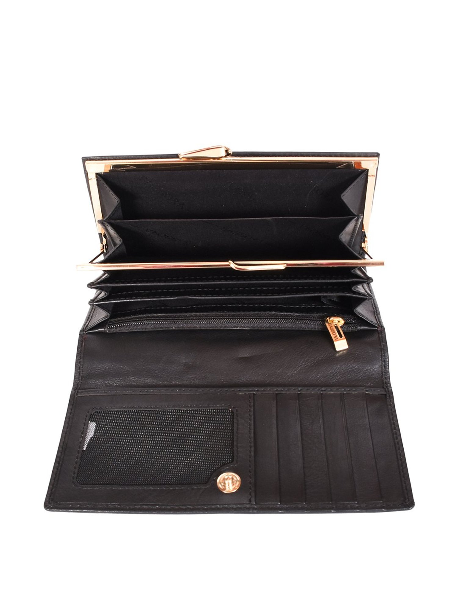 SASSORA Black Solid Rfid Wallet for Women