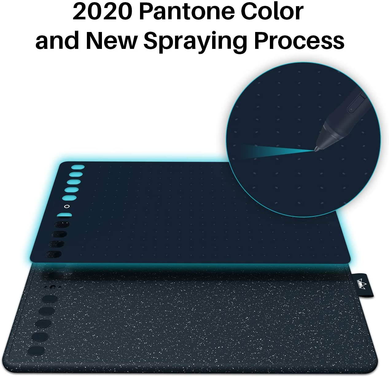 2020 Huion HS611 Graphics Drawing Tablet Android Supported Pen Tablet Tilt Function Battery-Free Stylus 8192 Pen Pressure with 8 Multimedia Keys 10 Express Keys and Touch Strip(Starry Blue)