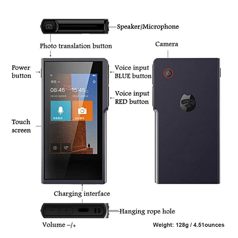 Pro Smart AI 63 Kinds Language Mutual Translator with 3.1" Touch Screen and Offline & Picture Translating Support Arabic English Spanish German etc Instant Real Time (Gray)