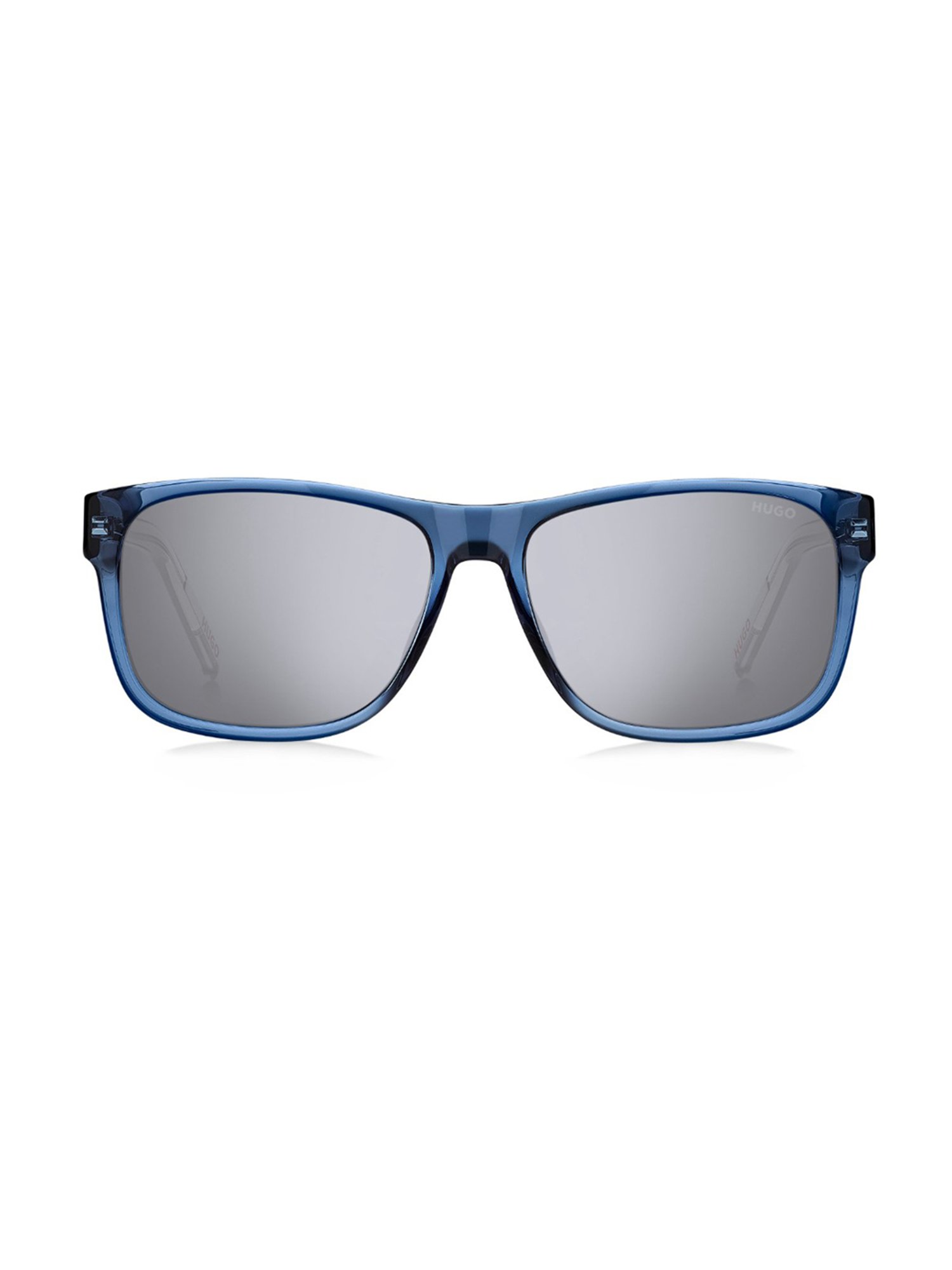 Hugo Silver Rectangular Sunglasess For Men