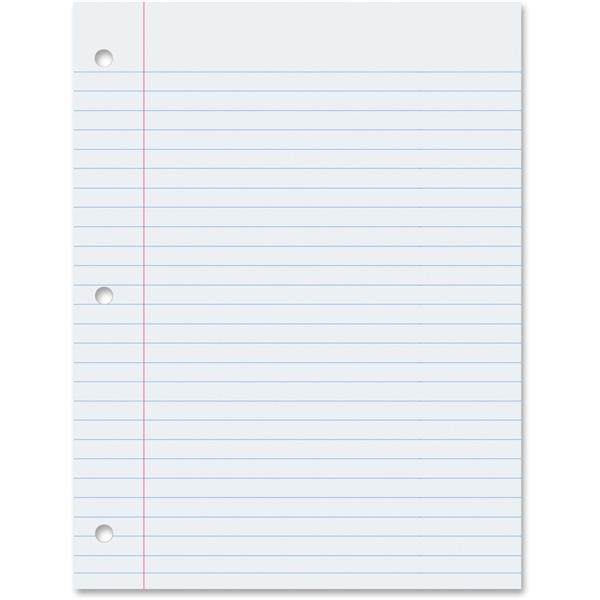 Pacon Filler Paper 8"x10-1/2" 3/8" Rld 200 Shts White MMK09202