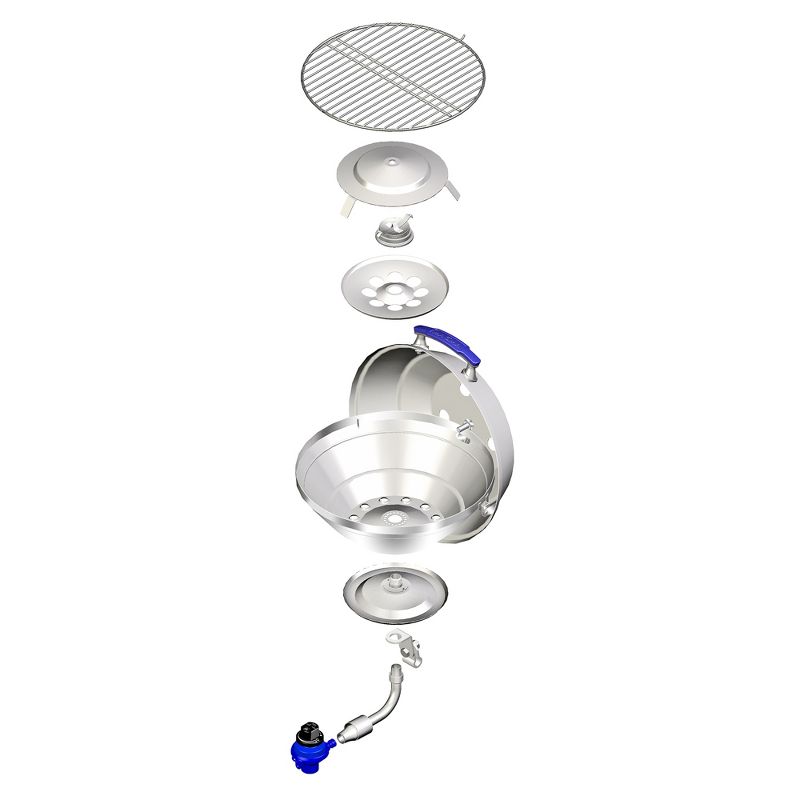 Magma A10-205 15 Inch Marine Kettle Gas Grill w/ Adjustable Control Valve, Steel