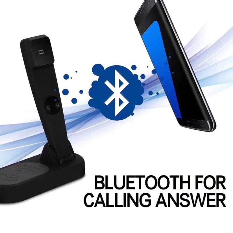 2in1 Retro Telephone Radiation-proof Handset Bluetooth Call Handsfree With Qi Wireless Charger for iphone