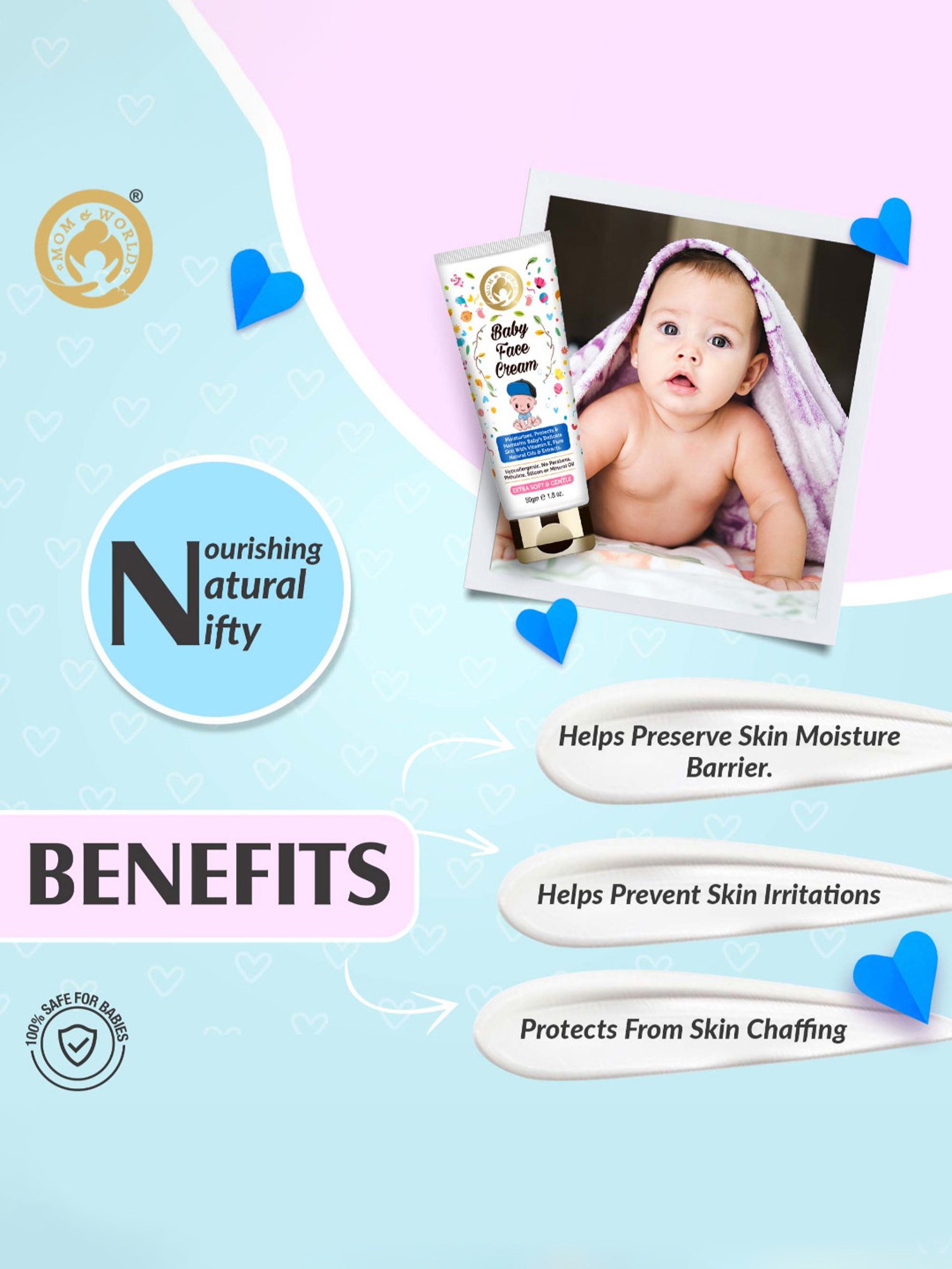 Mom & World Baby Face Cream - 50 gm