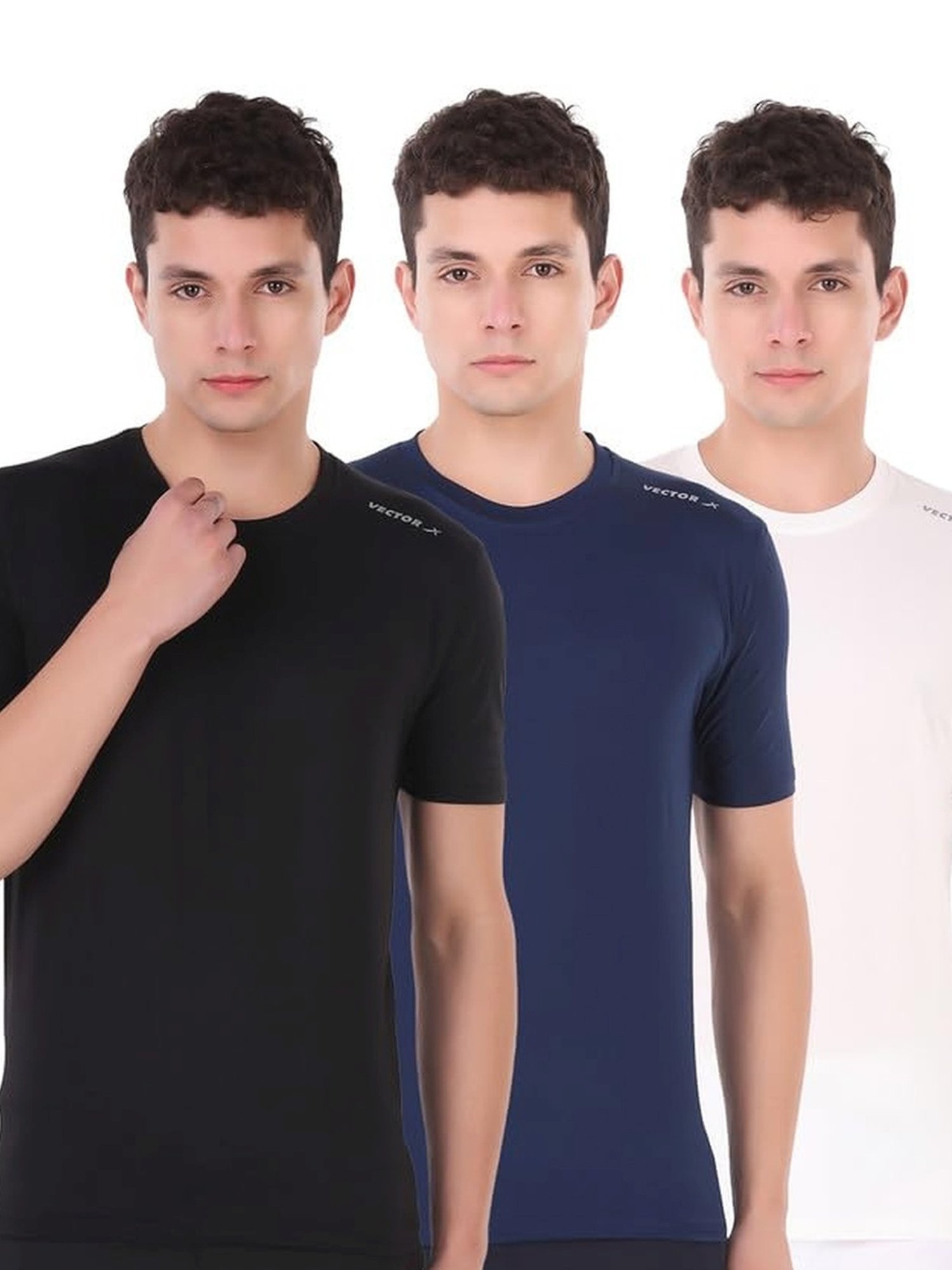 Vector X Multicolored Regular Fit T-Shirt - Pack of 3
