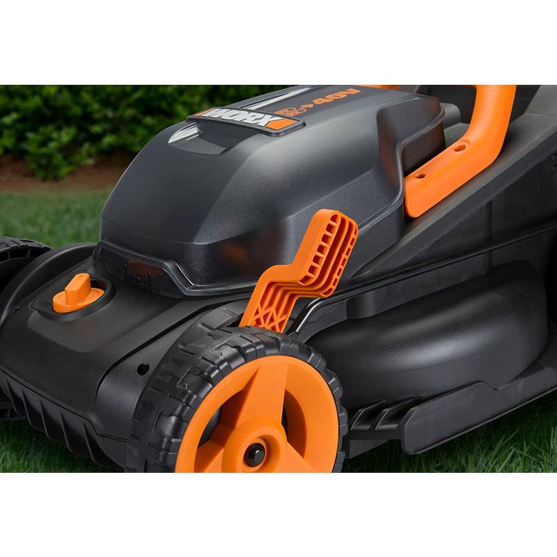 Worx WG779.9 14" Cordless Mower, 40V Li-ion Compatible, Bag and Mulch, Intellicut, Compact Storage (Tool Only)