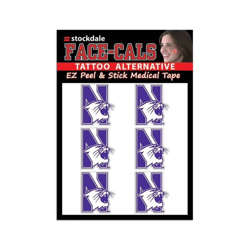 NCAA Northwestern Wildcats Temporary Tattoo Sheet