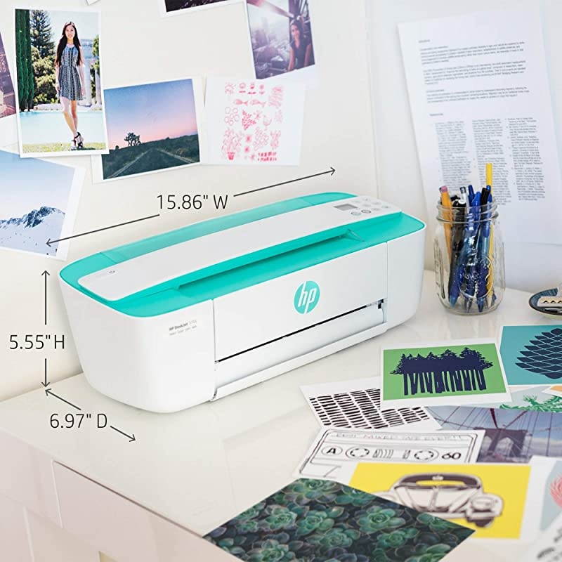 DeskJet 3755 Compact AllinOne Wireless Printer with Mobile Printing Instant Ink amp  Dash Replenishment ready Seagrass Accent J9V92A Renewed