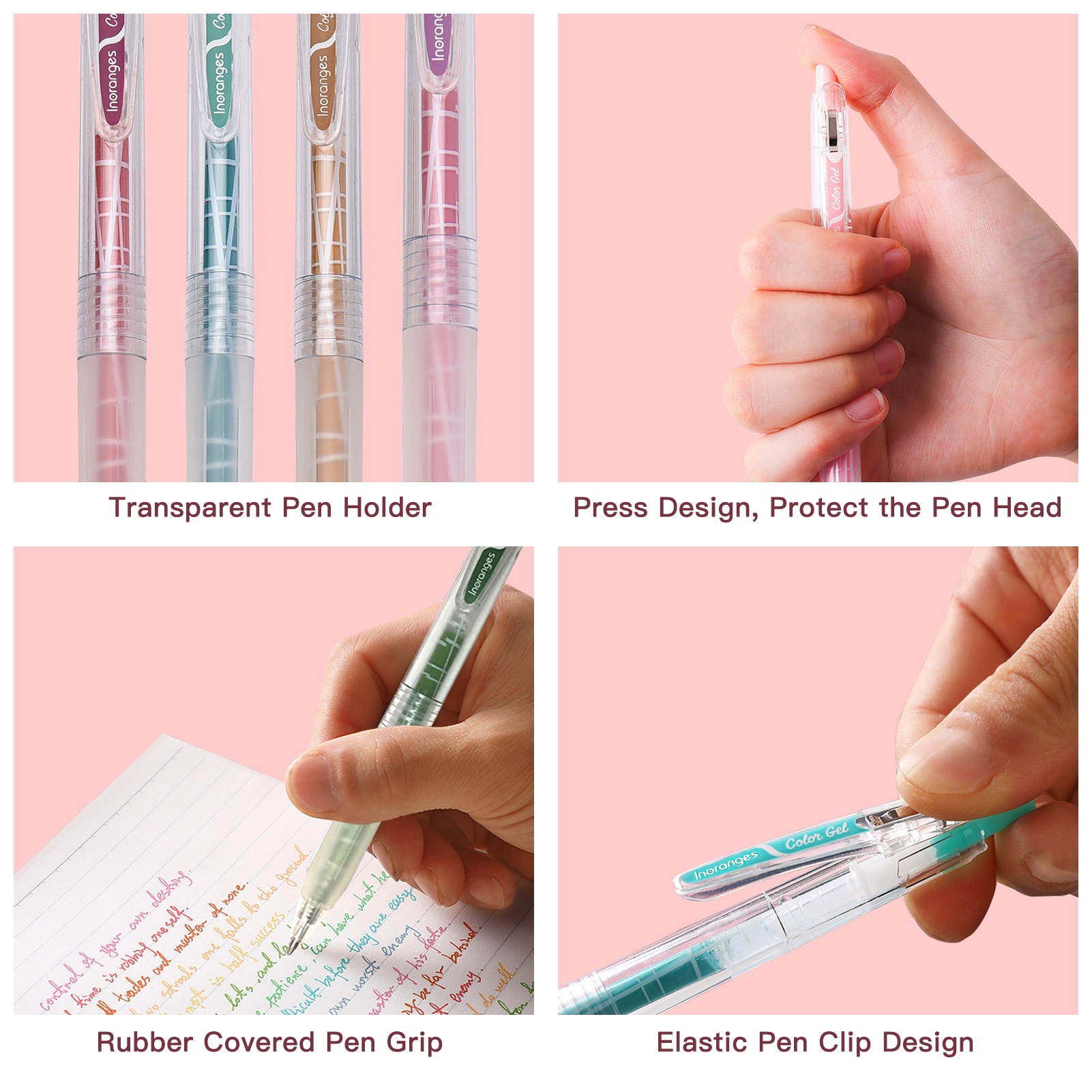 Aibecy 9 Color Gel Pens Set 0.5mm Pen Lead Colored Pens Retractable Gel Ink Pens Art Supplies for Children Adults Coloring Books Drawing Painting Writing Journaling