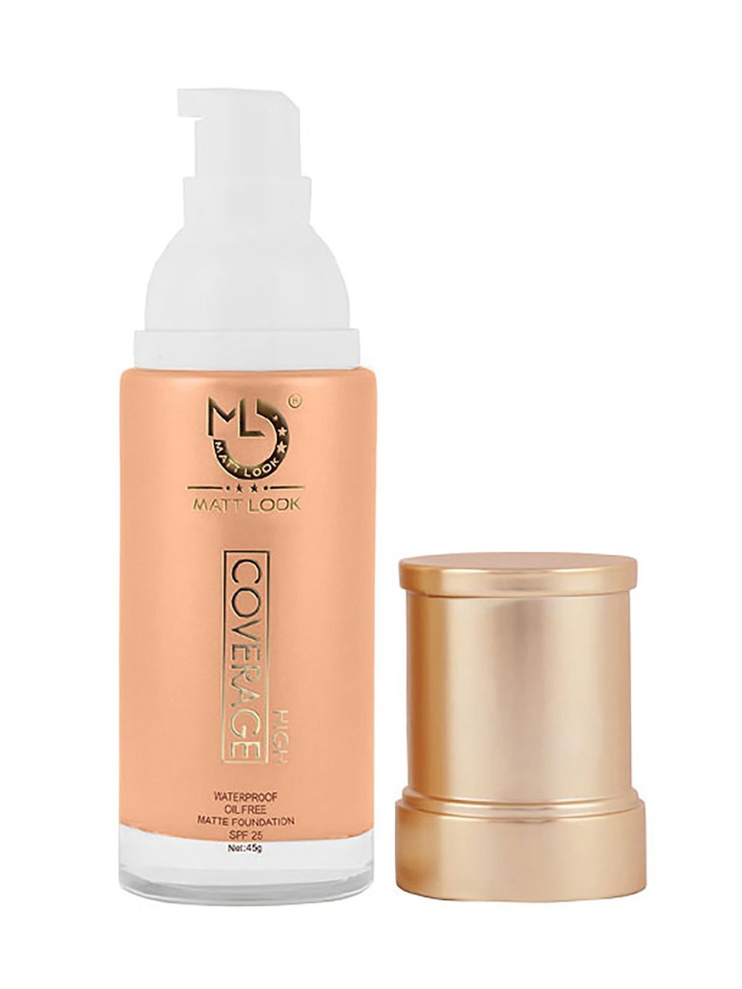 Matt Look High Coverage Waterproof Oil Free Matte Foundation SPF 25 FS 02 Natural - 45 gm