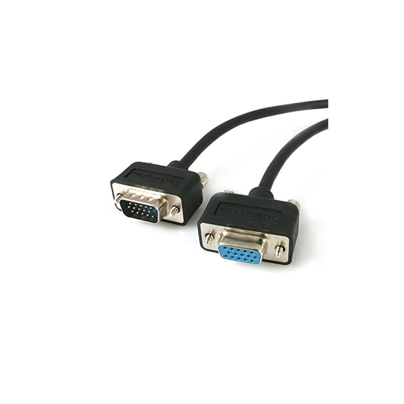 15 ft 46 m VGA Extension Cable HD15 VGA Extension MaleFemale Low Profile VGA Monitor Cable MXT101LP15Black