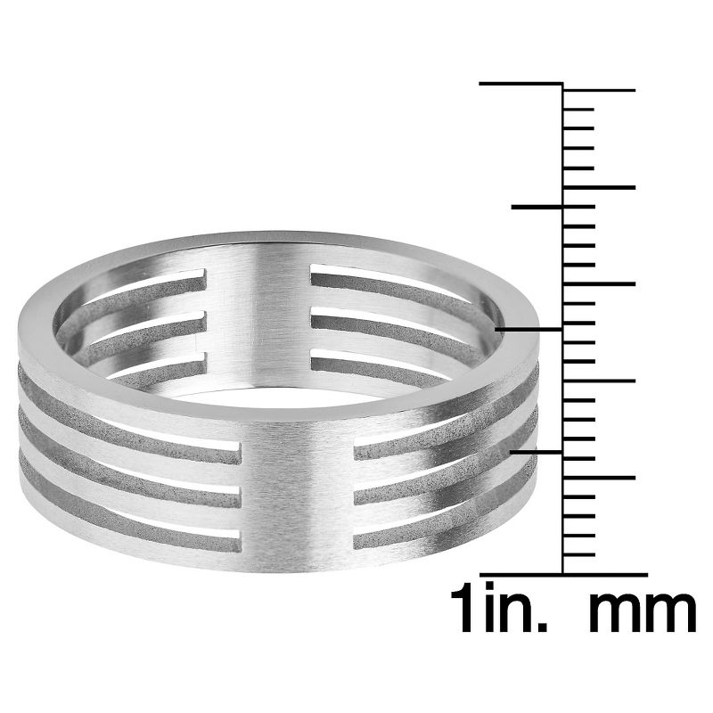 Men's West Coast Jewelry Stainless Steel Brushed Finish 4-Layer Split Ring (8)