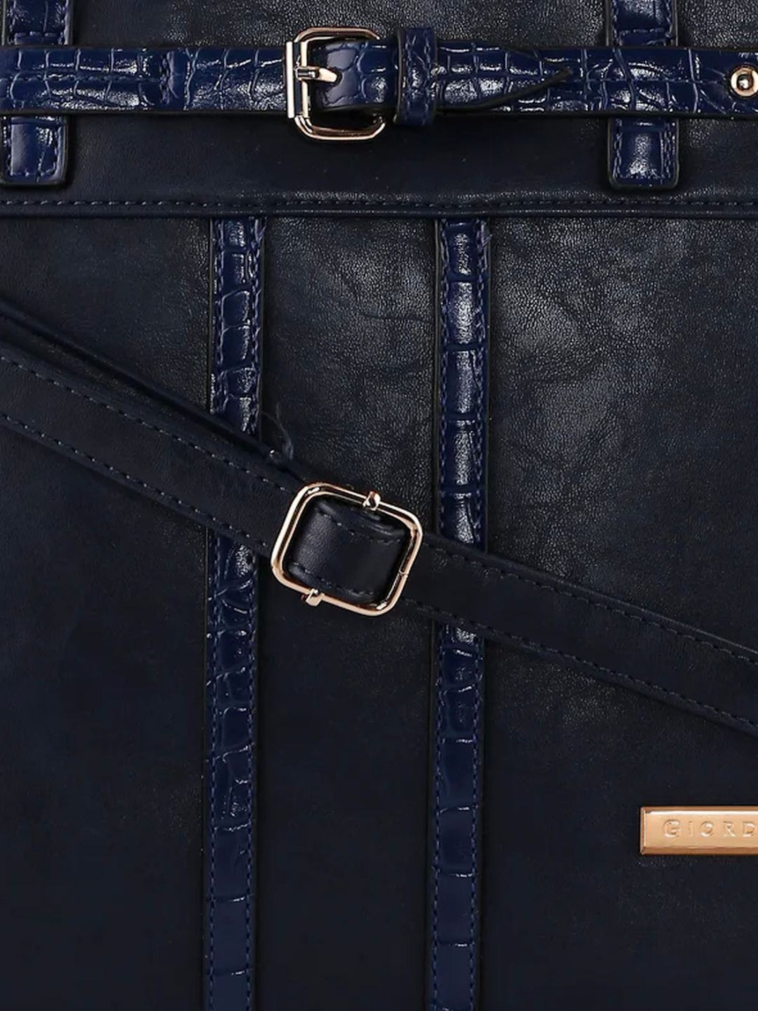 Giordano Blossoms 2020 Blue Textured Medium Shoulder Handbag