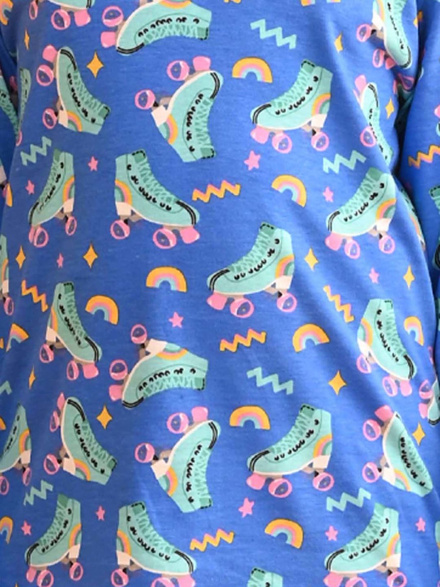 Anthrilo Kids Blue Cotton Printed Full Sleeves T-Shirt & Trouser