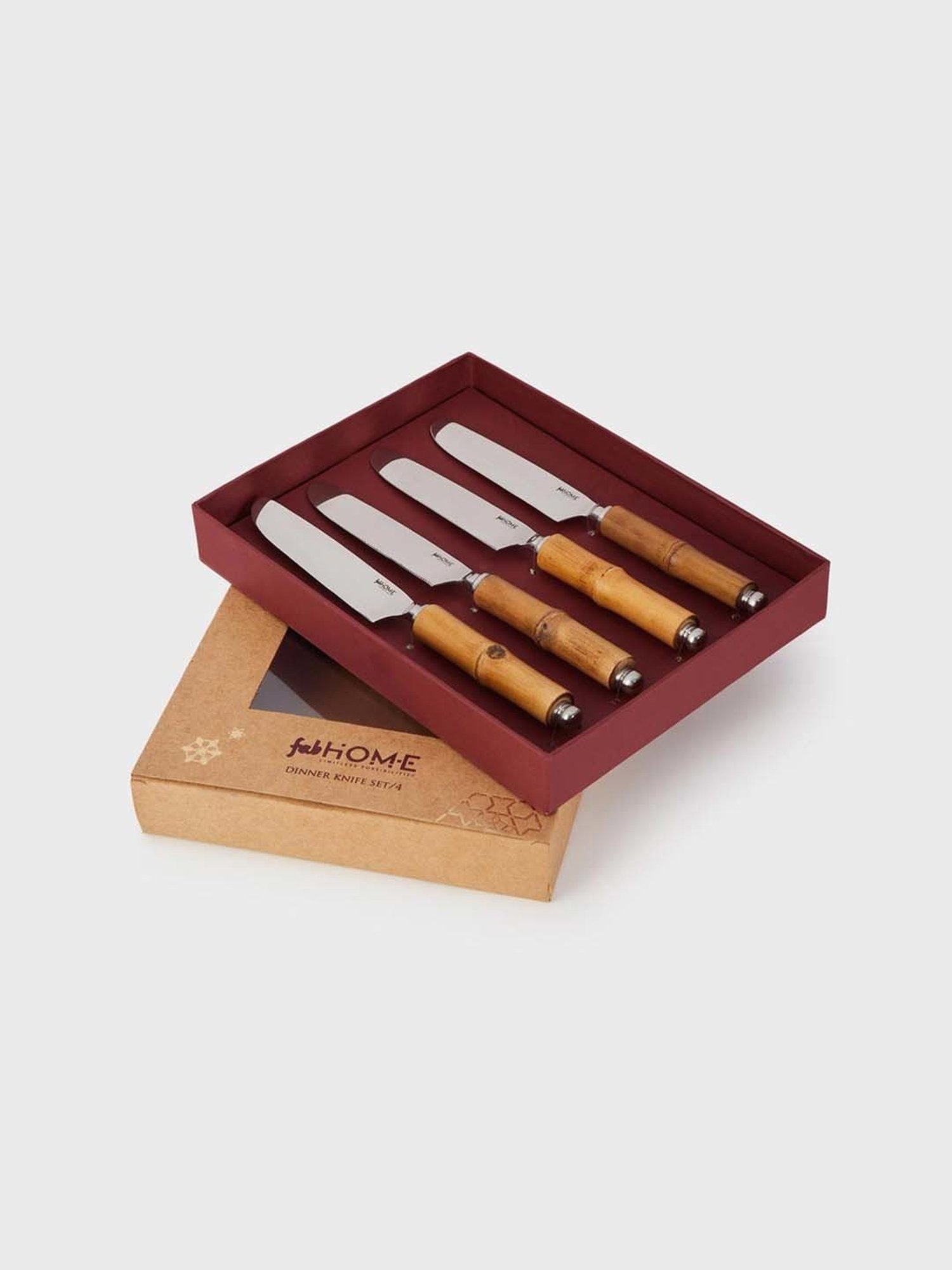 Fabindia Gulab Khus Silver Metal Dinner Knife - Set of 4