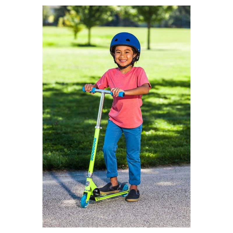 Mongoose Force 1.0 Folding Scooter with Lights - Yellow/Blue