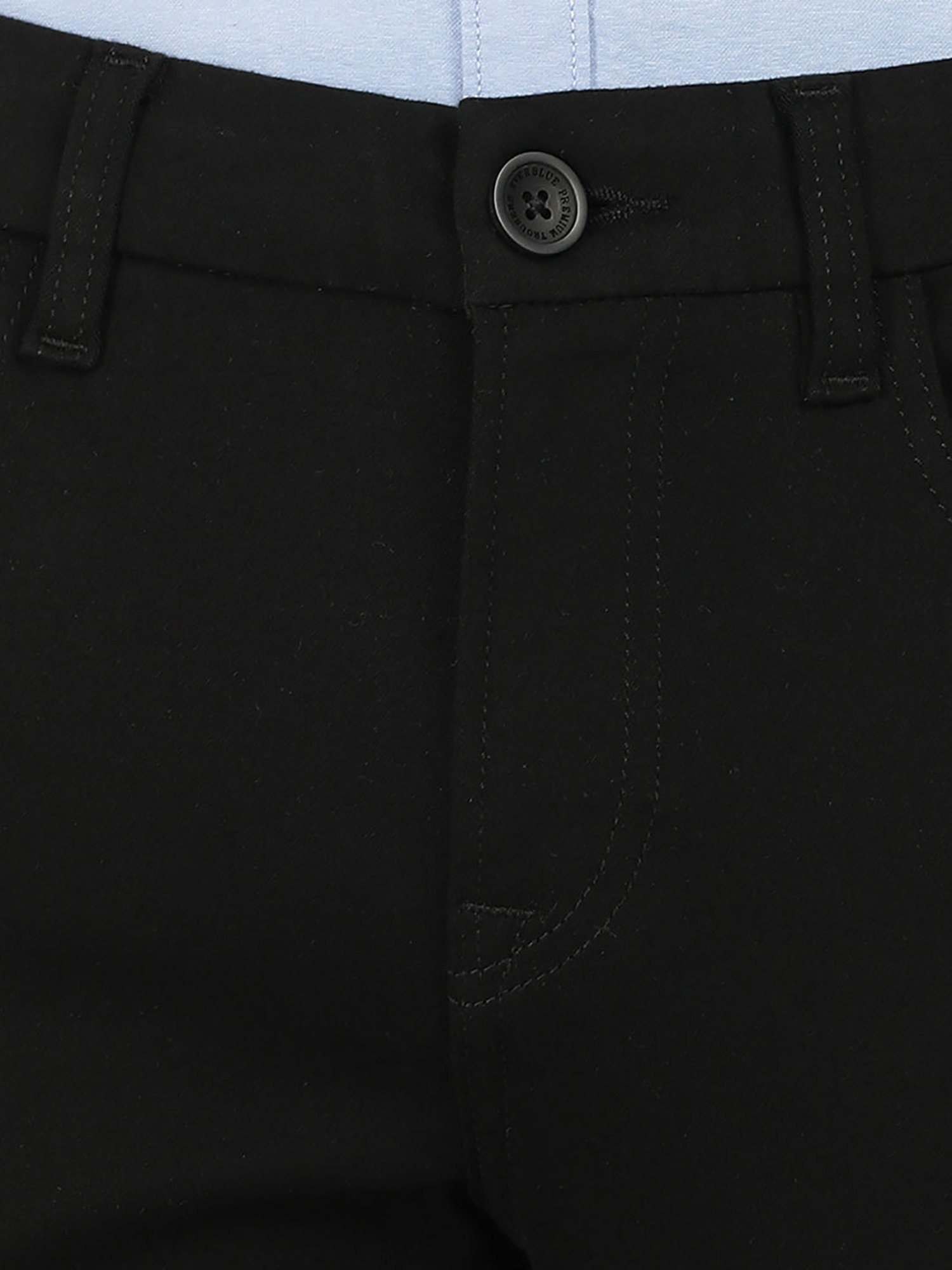 EVERBLUE Black Midrise Five Pocket Trousers