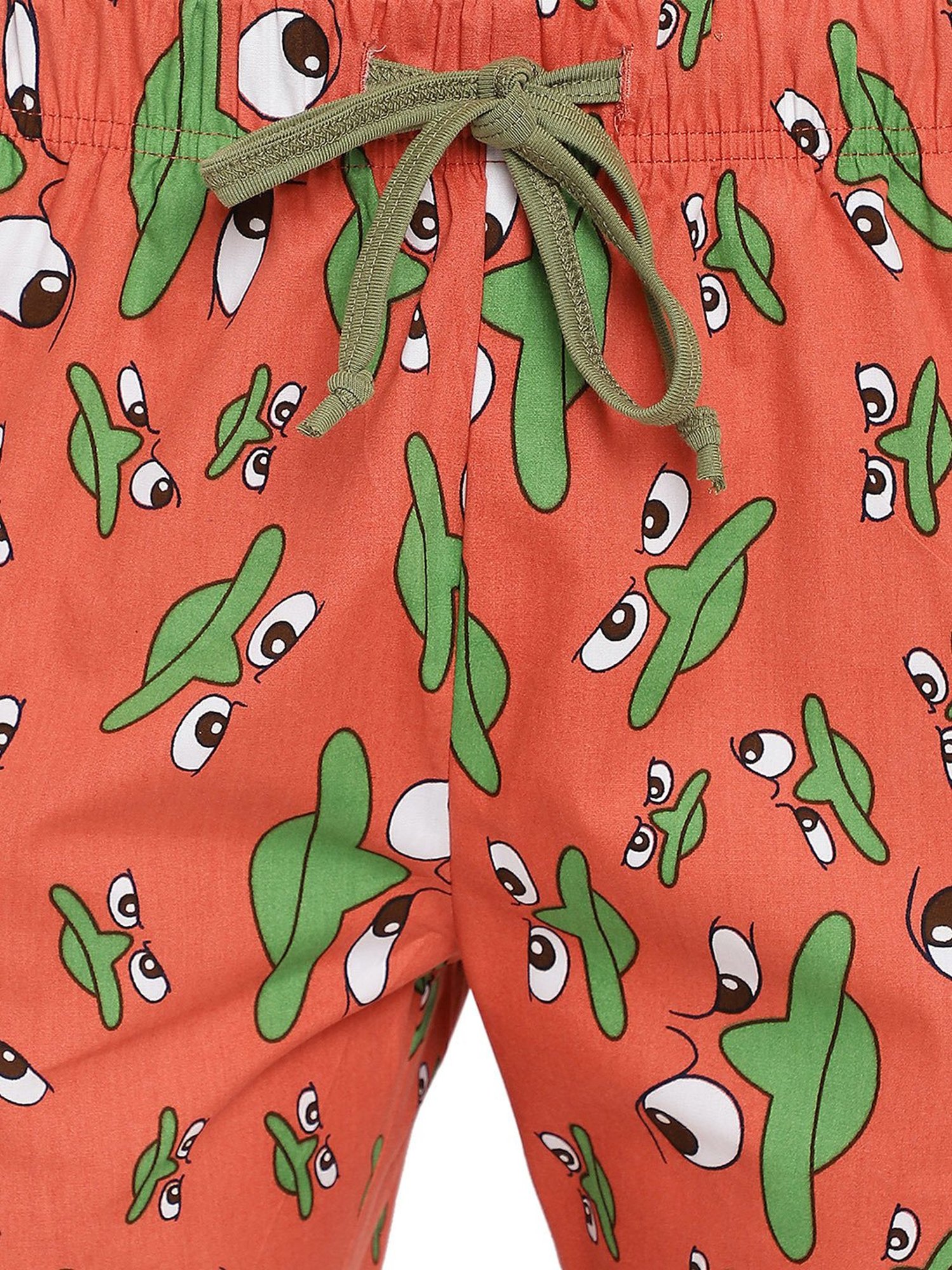 La Intimo Green Printed T-Shirt With Shorts