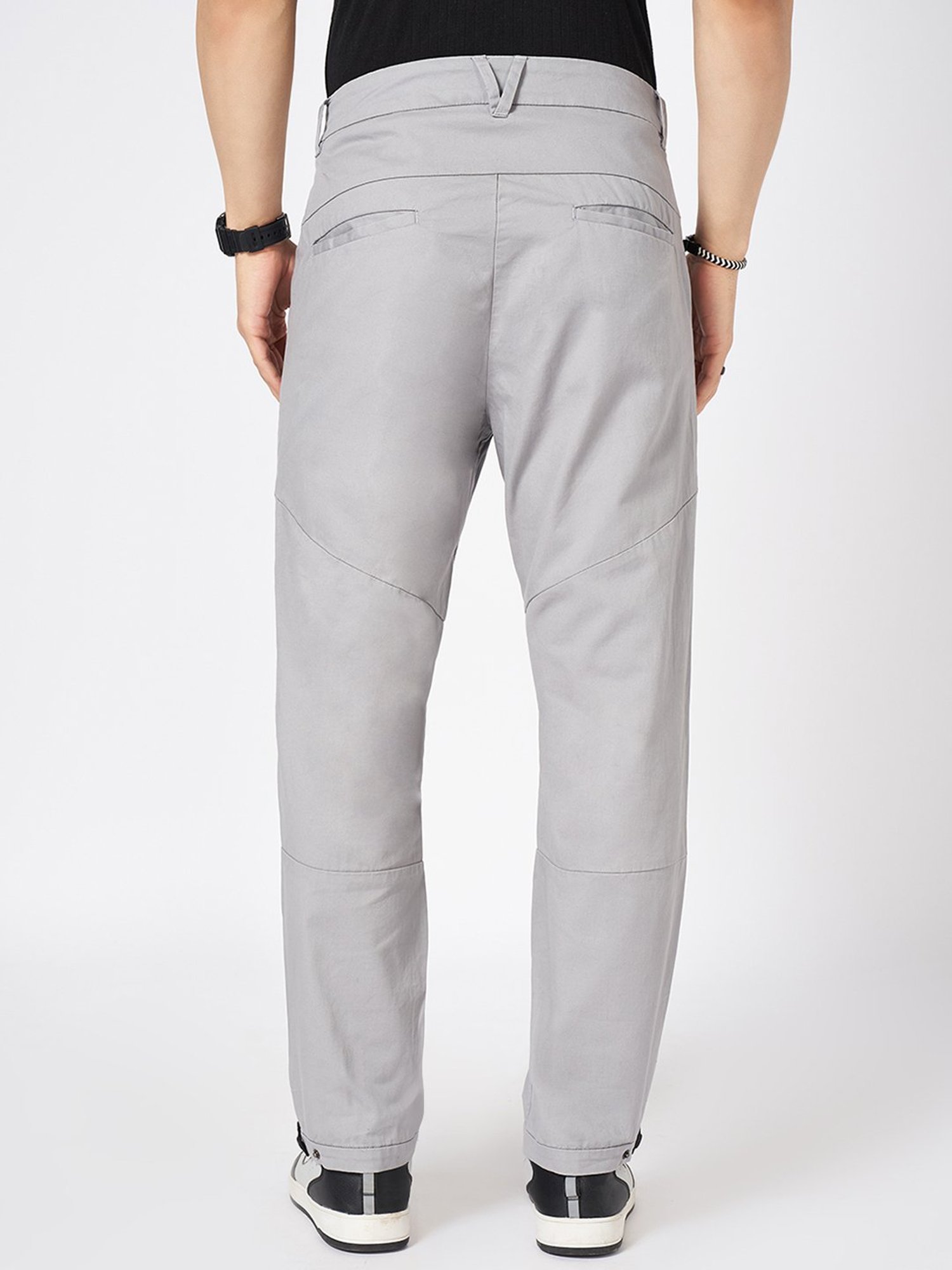 Street 808 by Pantaloons Gray Dawn Cotton Regular Fit Solid Trackpant