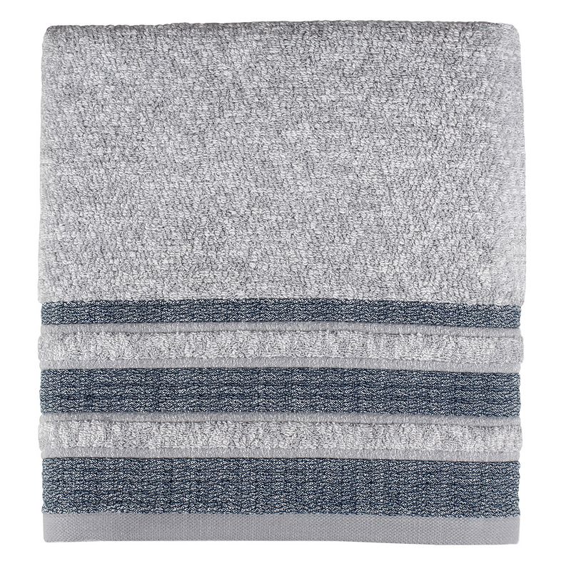 SKL Home Cubes Modern Look Woven Textured Stripes Bath Towel - 27 x 50", Navy