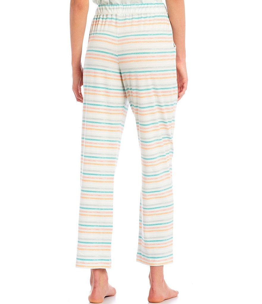 Sleep Sense Striped Print Drawstring Elastic Waist Sleep Pants