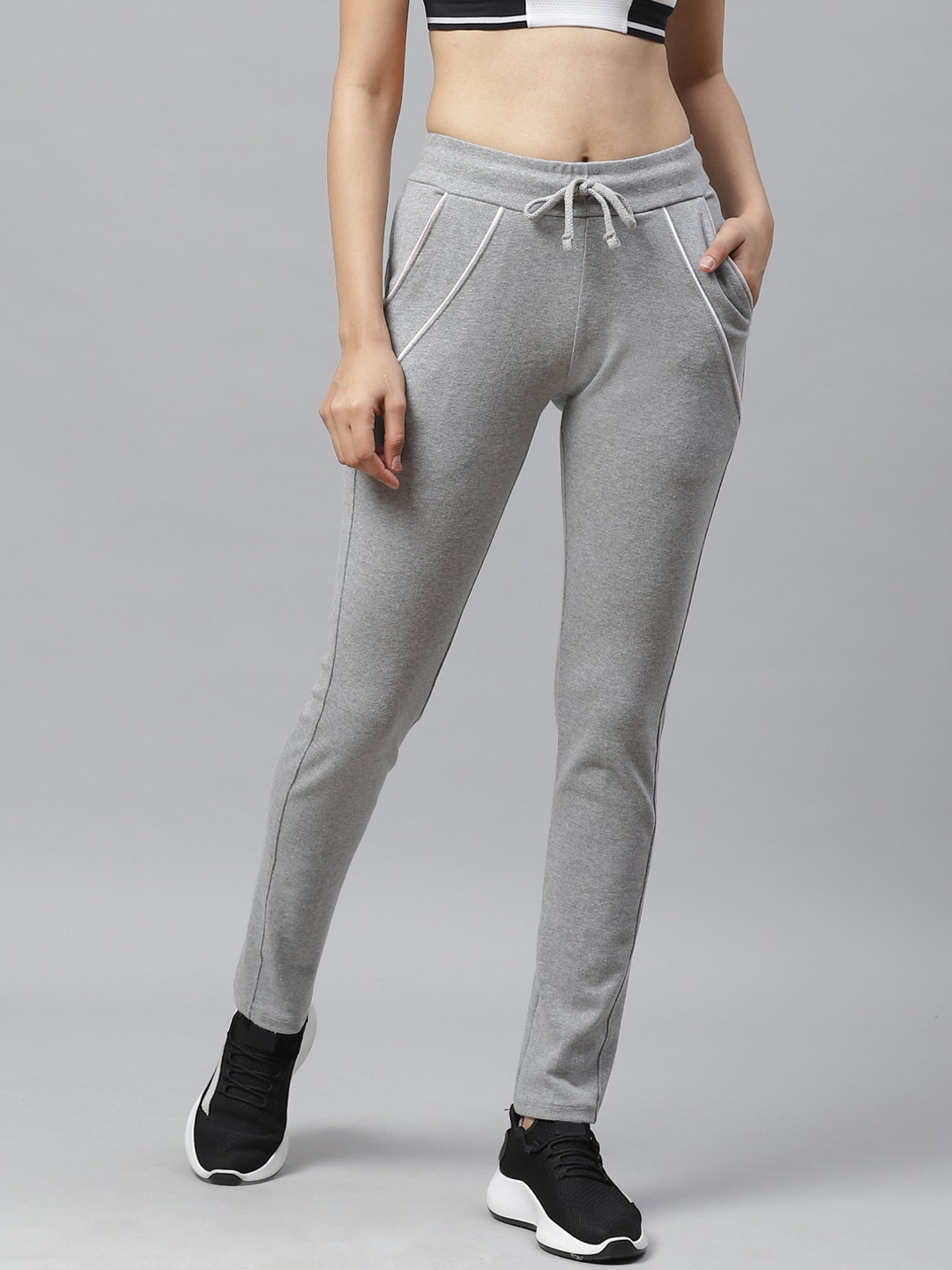 Cayman Grey Mid Rise Track Pants