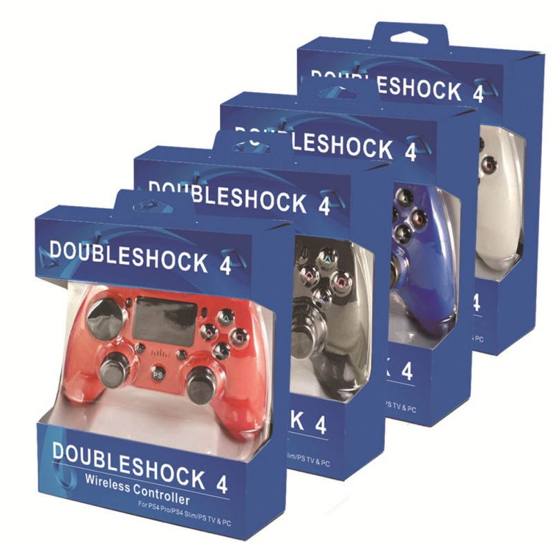 Bluetooth Wireless Game,Dual Vibration Six Axis Integrated,With Gamepad Pressure Panel, For PS4 / Android / PC (White)