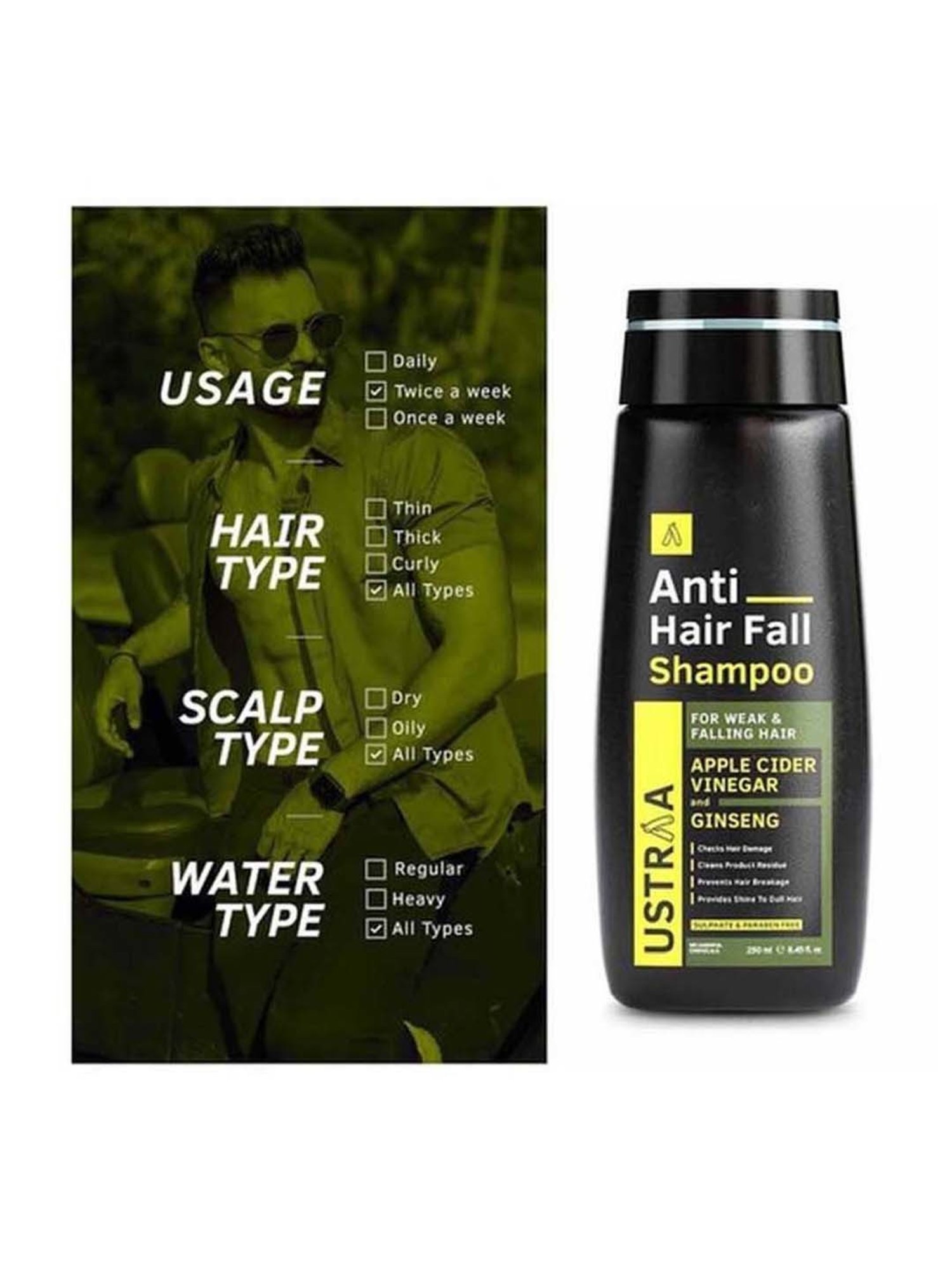 Ustraa Ayurvedic Beard Growth Oil & Hair Growth Vitalizer Combo