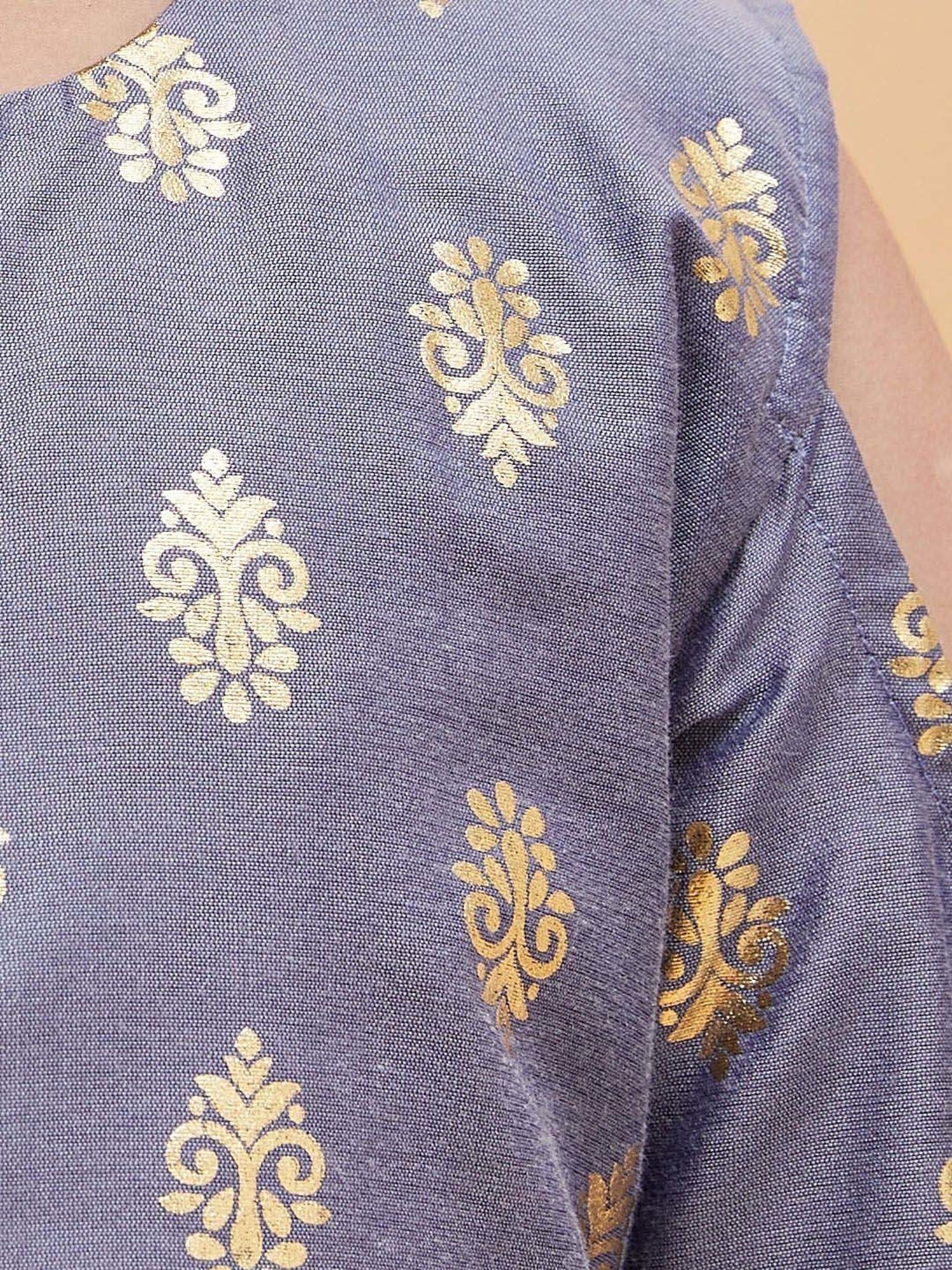 VASTRAMAY Girls Grey Printed Full Sleeves Dresses