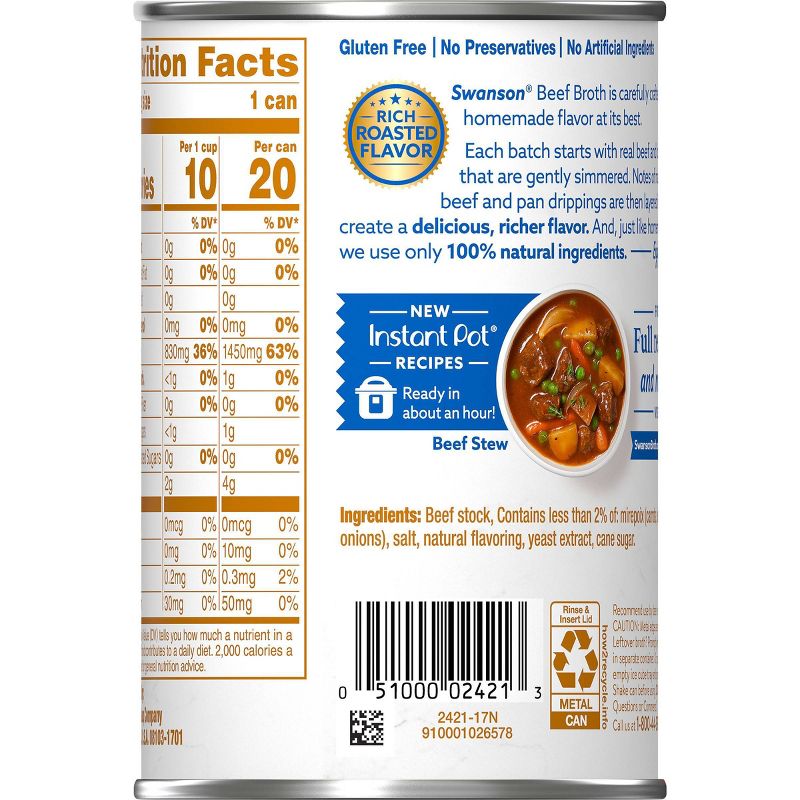 Swanson 100% Natural Beef Broth 14.5oz