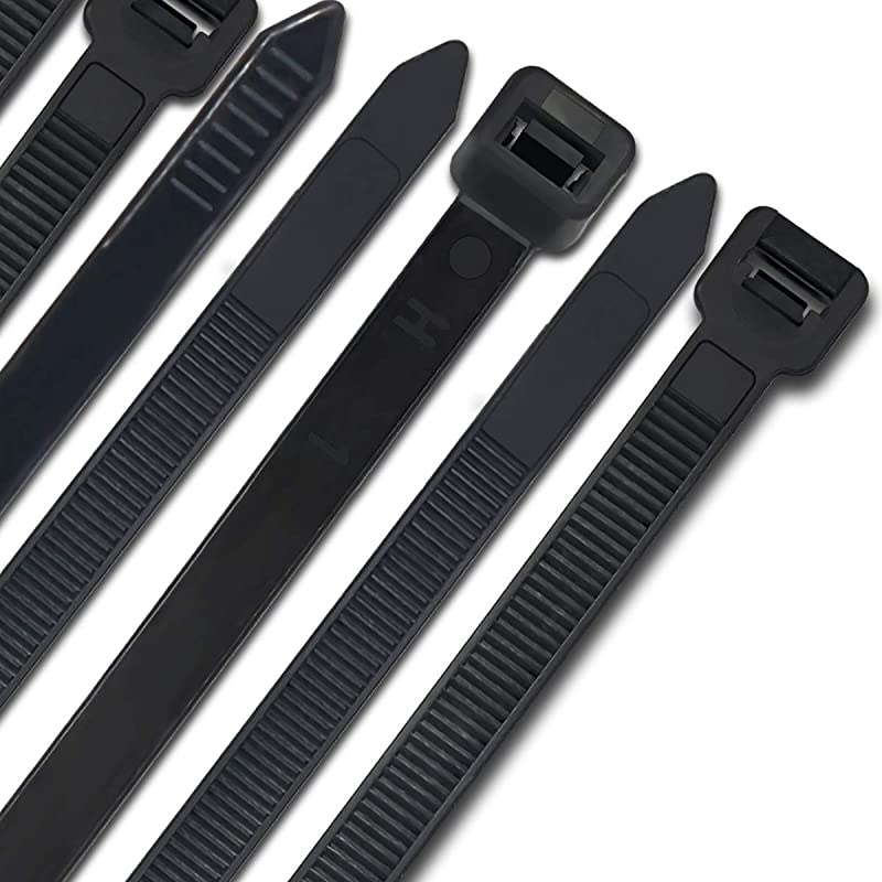 500 Pack Zip Ties Assorted Sizes, ALL Thickened Width 0.19 inch 50 pound Wire Tie Wraps,  Black Plastic Nylon Cable Tie, UV & Heat Resistant Indoor Outdoor Multi-purpose 4-6-8-10-12 Inch