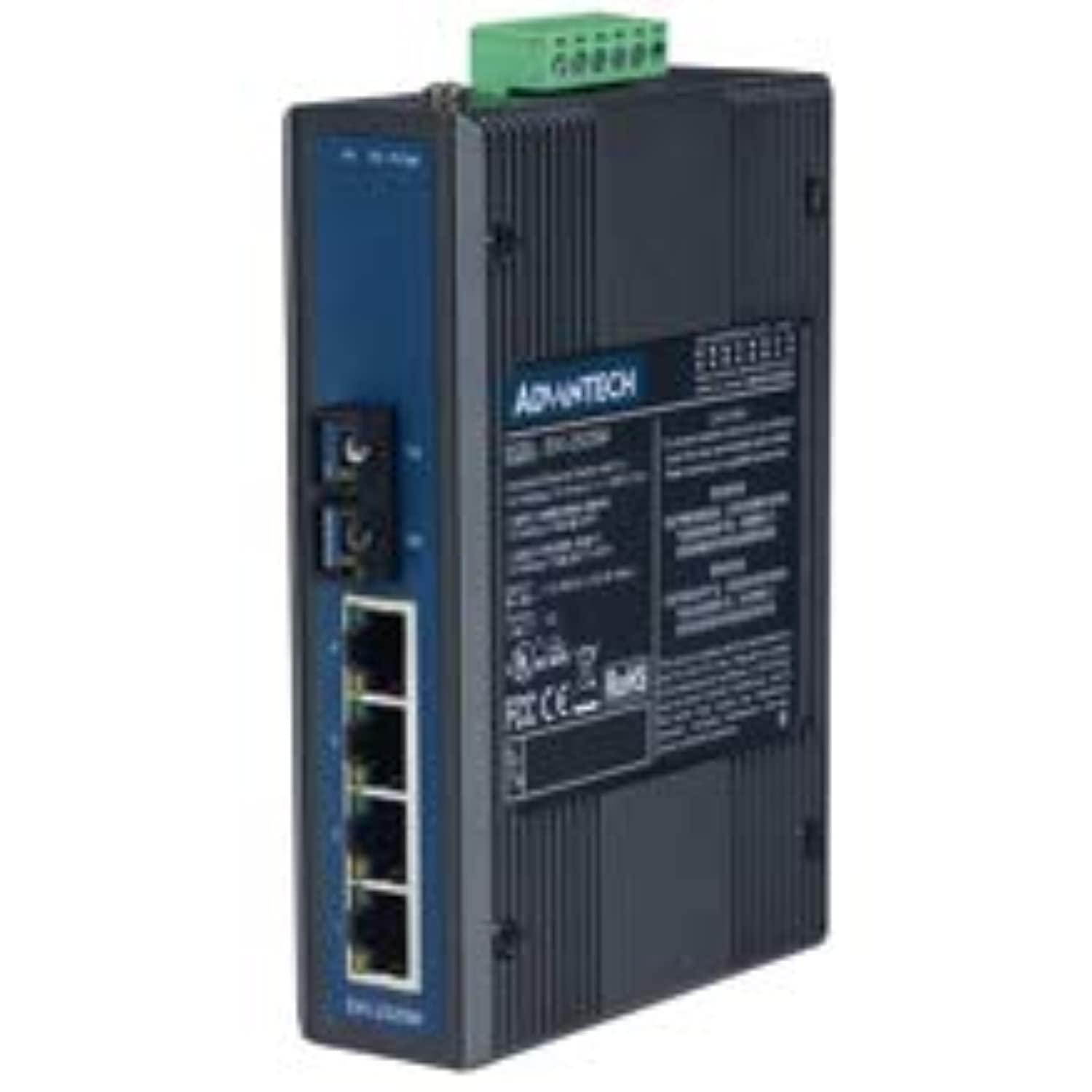 advantech eki-2525m-ae 4-port 10/100m+1 fiber unmanaged ethernet switch.