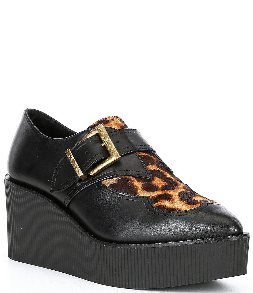 Gianni Bini Slaede Leopard Print Calf Hair Platform Creepers