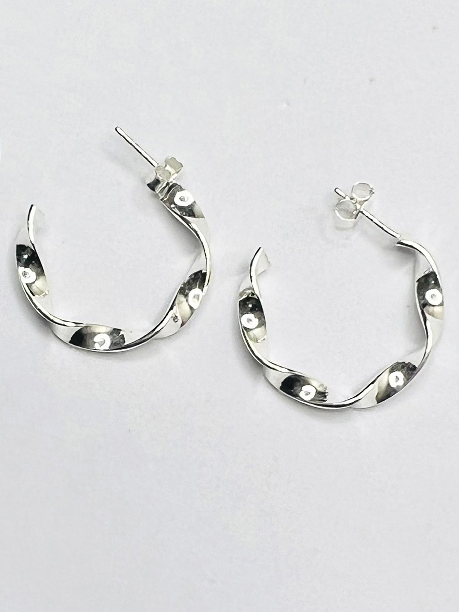Arte Jewels 925 Sterling Silver Twisted Half Hoop Earrings for Women & Girls