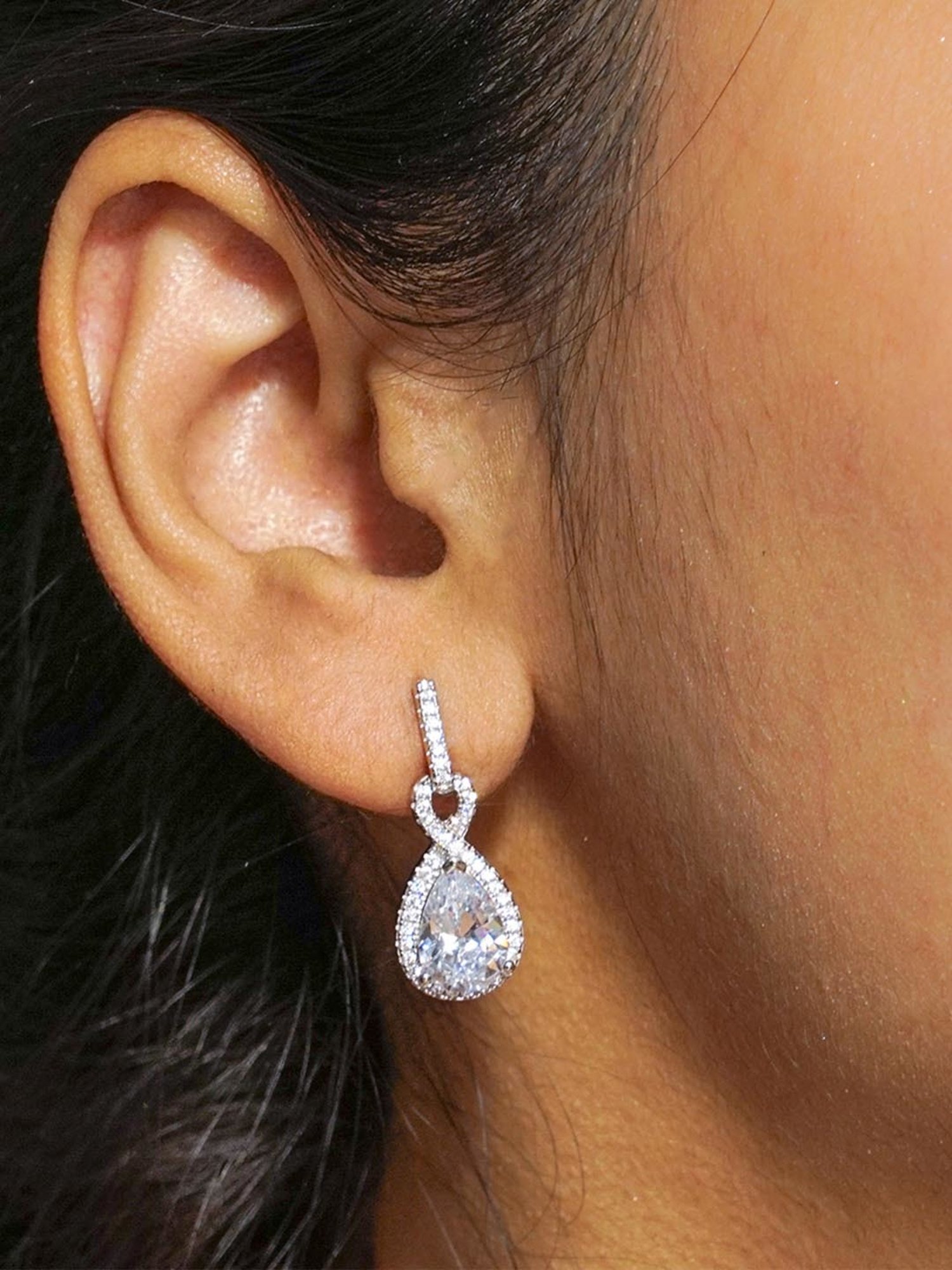 Ornate Jewels 92.5 Sterling Silver Infinity Earrings for Women