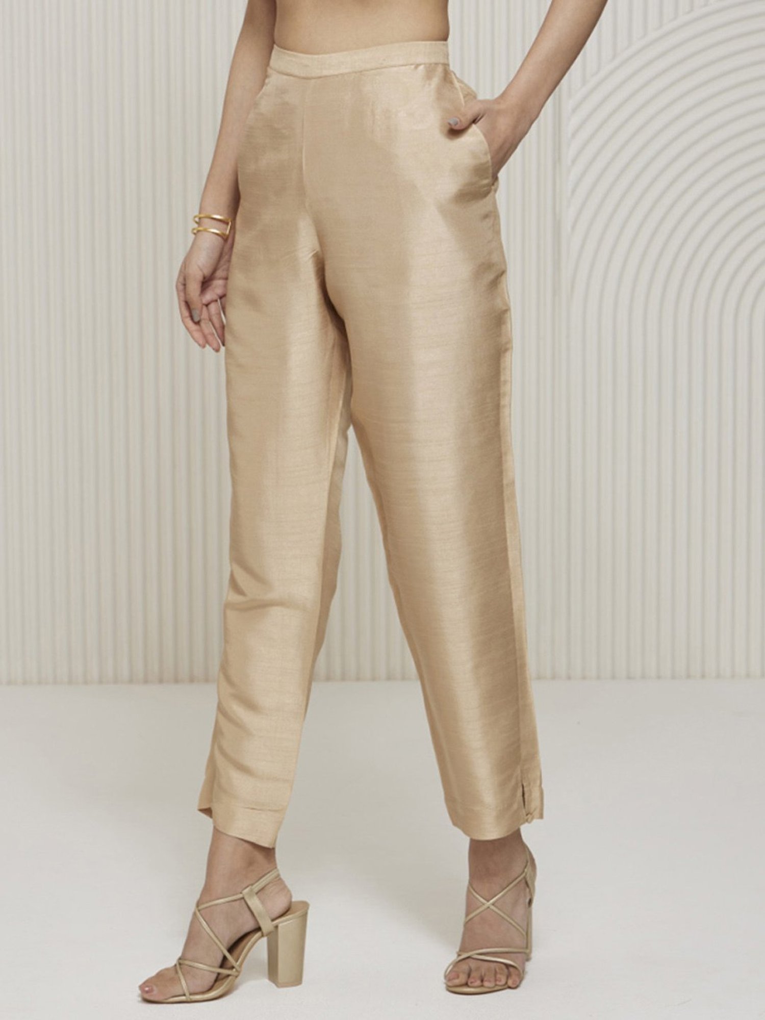 Saffron Threads Black Elasticated Palazzos