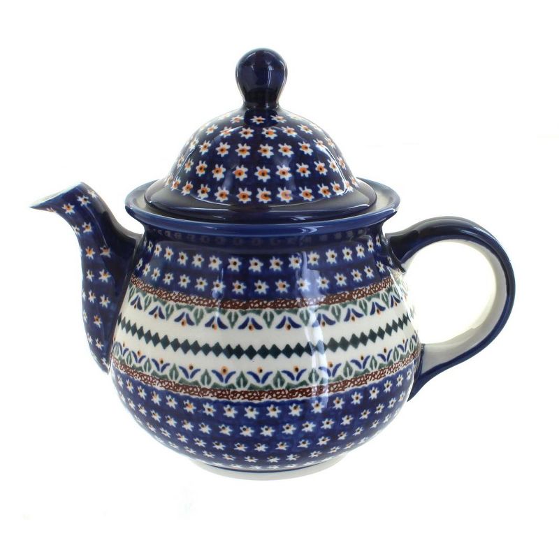 Blue Rose Polish Pottery Daisy Large Teapot